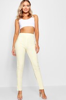 Thumbnail for your product : boohoo High Waist Gingham flannel Split Skinny Pants