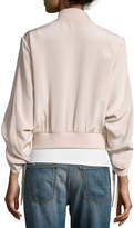 Thumbnail for your product : Tibi Silk Sculpted Bomber Jacket, Beige