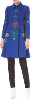 Thumbnail for your product : Carolina Herrera Floral-Embroidered Double-Breasted Wool Coat