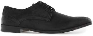 Topman Black Brushed Suede Derby Shoes