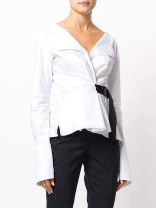 Jil Sander Navy belted blouse