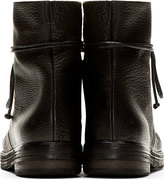 Thumbnail for your product : Marsèll Black Grained Leather Zucca Zeppa Combat Boots