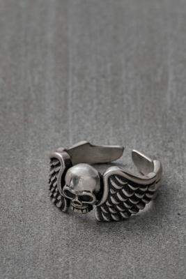 Urban Outfitters Serge Denimes Serge DeNimes Silver Winged Skull Ring - silver at