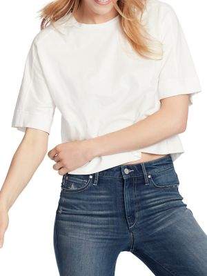 Ella Moss Relaxed-Fit Cropped Box Cotton Top