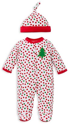 Offspring Boys' Holiday Dot Footie & Hat Set - Baby