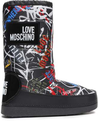 Love Moschino Appliqued Printed Shell Snow Boots