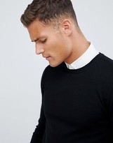 Thumbnail for your product : ASOS DESIGN muscle fit merino wool sweater in black