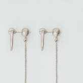 Thumbnail for your product : Burberry Oval and Charm Palladium-plated Drop Earrings