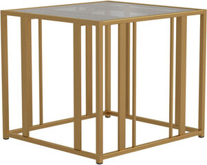 Everly Quinn Glass Top Frame End Table