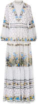 Thumbnail for your product : Erdem Cassandra Tiered Silk-chiffon Gown - Blue