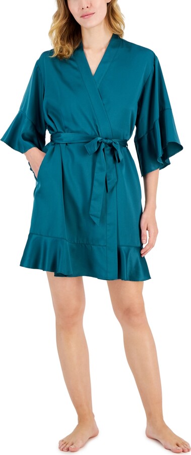 INC International Concepts Women's Flounce Wrap Robe, Created for Macy ...