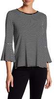 Thumbnail for your product : Cable & Gauge Stripe Hi-Lo Flutter Sleeve Shirt