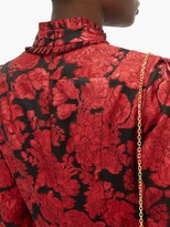 Thumbnail for your product : Erdem Tedora Metallic-floral Silk-blend Dress - Red