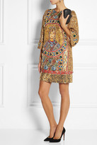 Thumbnail for your product : Dolce & Gabbana Embellished wool-blend mini dress
