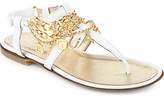 Thumbnail for your product : DSquared 1090 D Squared Chain-detailed leather thong sandals 7-11 years