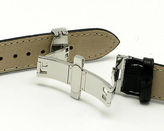 Thumbnail for your product : Tag Heuer 18mm Leather Men's Watch Band Croco DEPLOYMENT CLASP Black For