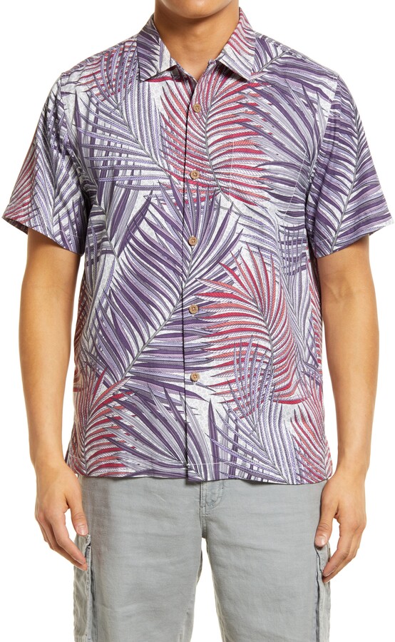Tommy Bahama Tivoli Tiles Silk Blend Mens L Camp Shirt Featherstone NWT $135