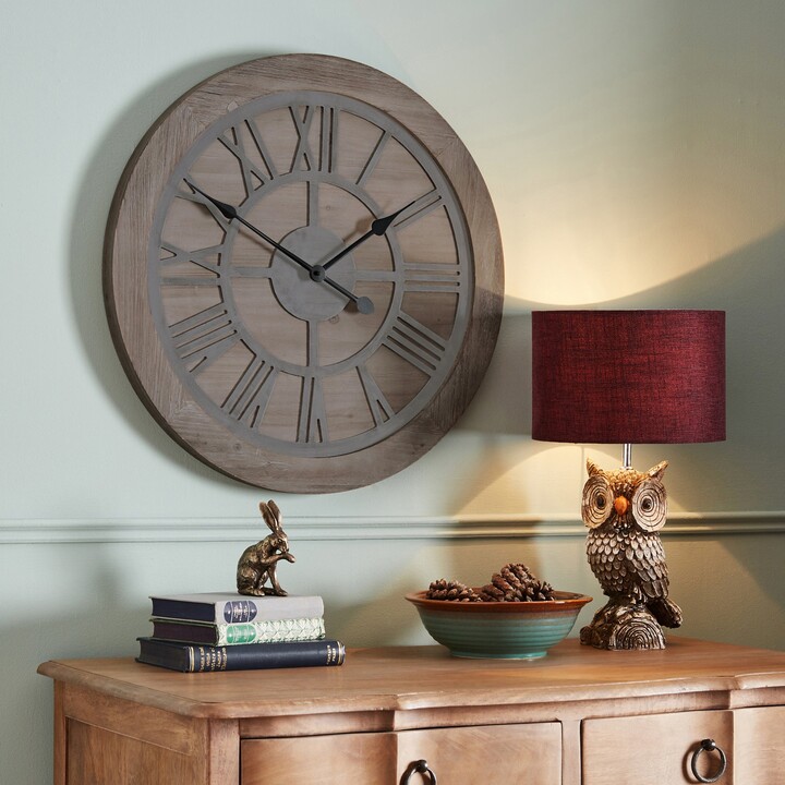 Dunelm Wooden 60cm Wall Clock Brown ShopStyle