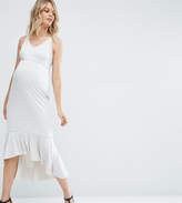 Thumbnail for your product : ASOS Maternity High Apex Midi Dress With Ruffle Hem