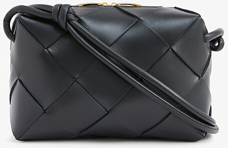 Loop Mini Intrecciato-leather Cross-body Bag In Black-gold