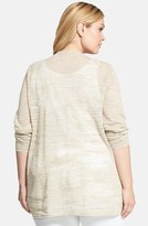 Thumbnail for your product : Eileen Fisher Long Straight Linen Blend Cardigan (Plus Size)