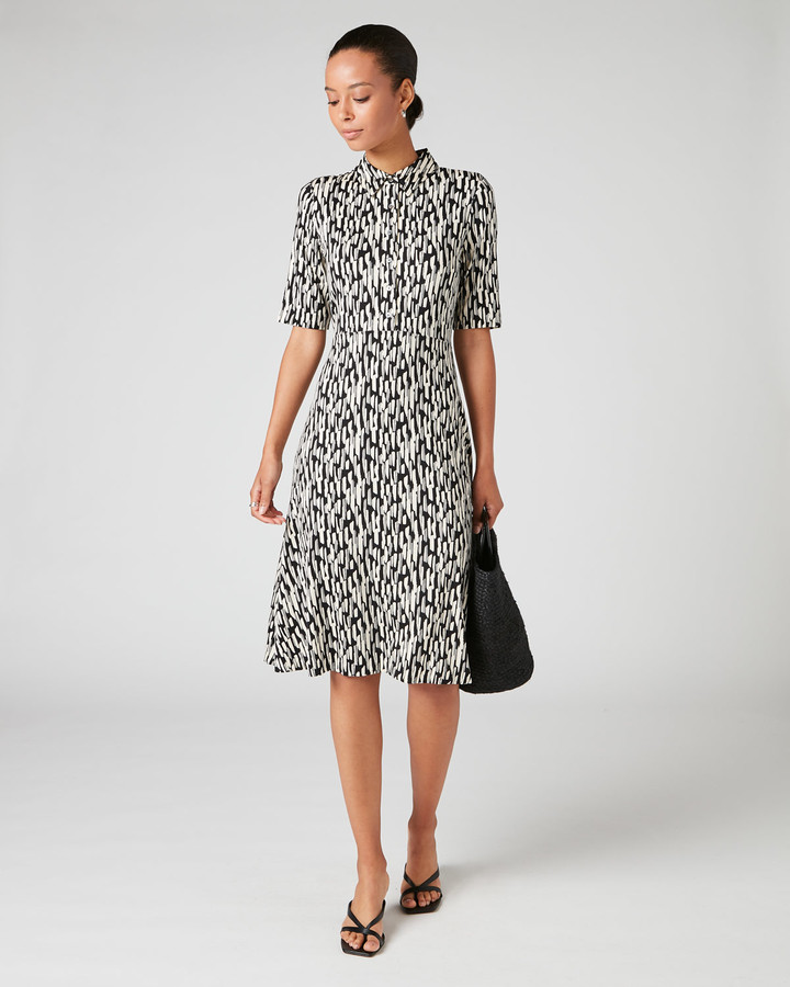 jigsaw leopard print ruffle dress