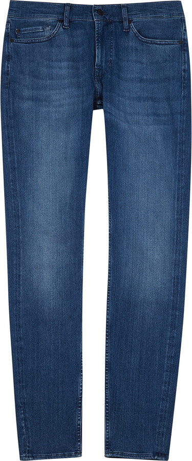 7 For All Mankind Paxtyn Luxe Performance Plus+ Blue Tapered Jeans