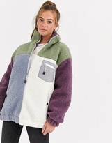 Thumbnail for your product : ASOS DESIGN patched fleece hero jacket
