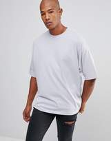 Thumbnail for your product : ASOS Design T-Shirt With Deep Roll Sleeve In Light Grey