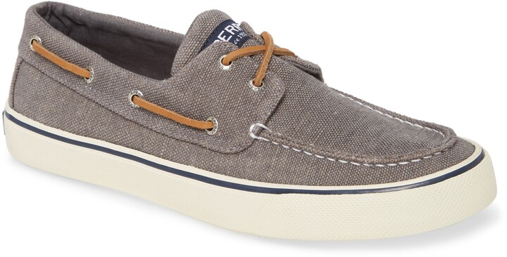blue canvas boat shoes