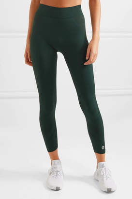 Tory Sport Cropped Stretch-jersey Leggings - Green
