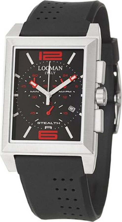 Locman Men's Sport Black Rectangle 50mm
