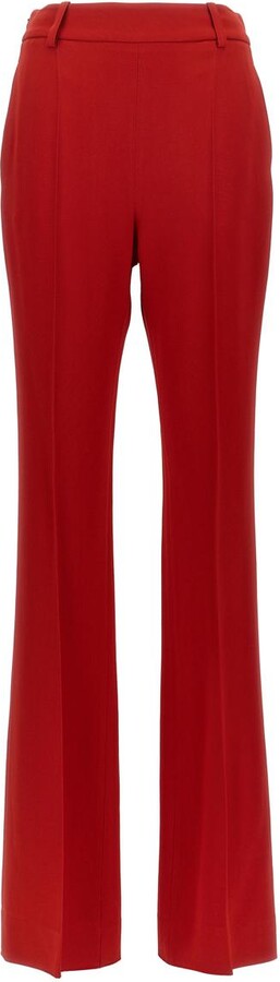 Womens Red Bootcut Trousers