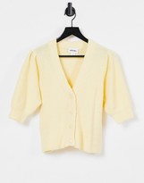 Thumbnail for your product : Monki Puffy short-sleeved cardigan in yellow