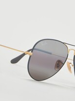 Thumbnail for your product : Ray-Ban Aviator Sunglasses -Gold On Top Matte Grey