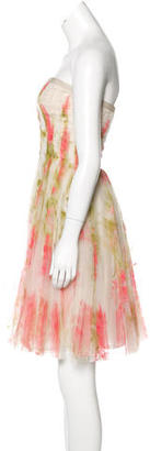 J. Mendel Floral Print Tulle Dress