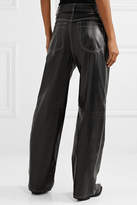 Thumbnail for your product : Helmut Lang Leather Wide-leg Pants - Black