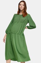 Thumbnail for your product : Topshop Gingham Smocked Long Sleeve Maternity Midi Dress