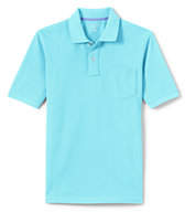 Lands' End Men's Mesh Short Sleeve Polo Shirt with Pocket-Deep Midnight Navy