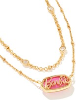 Thumbnail for your product : Kendra Scott Barbie™ x Gold Elisa Multi Strand Necklace in Hot Pink Drusy