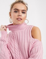 Thumbnail for your product : ASOS DESIGN Maternity cold shoulder cable jumper