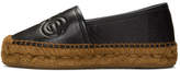 Thumbnail for your product : Dolce & Gabbana Black Leather Logo Espadrilles