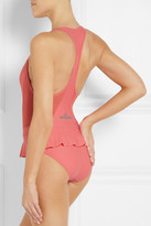 Thumbnail for your product : adidas by Stella McCartney Ruffled racer-back swimsuit