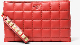 Extra-Large Quilted Leather Wristlet