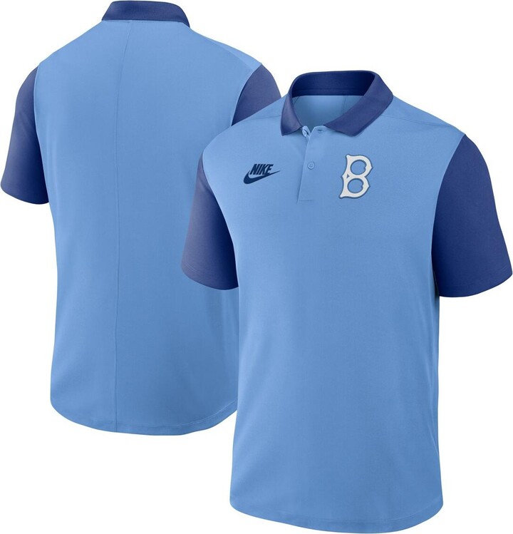 Nike Men's Light Blue/Royal Brooklyn Dodgers Cooperstown Collection Color-Block Victory Performance Polo Shirt - Light Blue, Royal