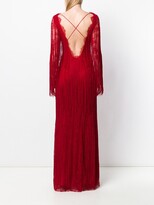 Thumbnail for your product : Alberta Ferretti Fringed Detail Evening Dress