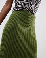 Thumbnail for your product : ASOS Petite DESIGN Petite wide rib midi skirt