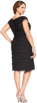 Thumbnail for your product : London Times Plus Size Cap-Sleeve Rosette Tiered Dress