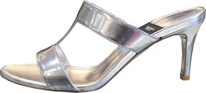 Shoes Mules Heel Pantolettes To Be Heel Pantolettes silver-colored glittery 