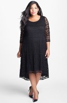 Thumbnail for your product : Adrianna Papell Lace High/Low Dress (Plus Size)